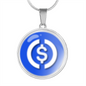 USD Coin (USDC) Circle Necklace Stainless Steel or 18k Gold 18-22"-Express Your Love Gifts