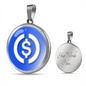 USD Coin (USDC) Circle Necklace Stainless Steel or 18k Gold 18-22"-Express Your Love Gifts