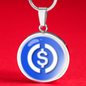 USD Coin (USDC) Circle Necklace Stainless Steel or 18k Gold 18-22"-Express Your Love Gifts