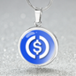USD Coin (USDC) Circle Necklace Stainless Steel or 18k Gold 18-22"-Express Your Love Gifts