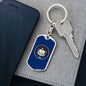 Utah State Flag Keychain Dog Tag Stainless Steel or 18k Gold-Express Your Love Gifts
