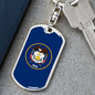 Utah State Flag Keychain Dog Tag Stainless Steel or 18k Gold-Express Your Love Gifts