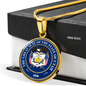 Utah State Seal Necklace Circle Pendant Stainless Steel or 18k Gold 18-22"-Express Your Love Gifts