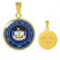 Utah State Seal Necklace Circle Pendant Stainless Steel or 18k Gold 18-22"-Express Your Love Gifts