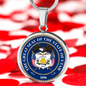 Utah State Seal Necklace Circle Pendant Stainless Steel or 18k Gold 18-22"-Express Your Love Gifts