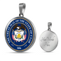 Utah State Seal Necklace Circle Pendant Stainless Steel or 18k Gold 18-22"-Express Your Love Gifts