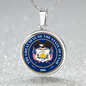 Utah State Seal Necklace Circle Pendant Stainless Steel or 18k Gold 18-22"-Express Your Love Gifts