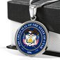 Utah State Seal Necklace Circle Pendant Stainless Steel or 18k Gold 18-22"-Express Your Love Gifts