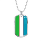 Uzbekistan Flag Necklace Stainless Steel or 18k Gold Dog Tag 24" Chain-Express Your Love Gifts