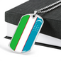 Uzbekistan Flag Necklace Stainless Steel or 18k Gold Dog Tag 24" Chain-Express Your Love Gifts