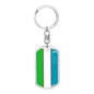 Uzbekistan Flag Swivel Keychain Dog Tag Stainless Steel or 18k Gold-Express Your Love Gifts