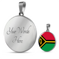Vanuatu Flag Necklace Circle Pendant Stainless Steel or 18k Gold 18-22"-Express Your Love Gifts