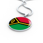 Vanuatu Flag Necklace Circle Pendant Stainless Steel or 18k Gold 18-22"-Express Your Love Gifts