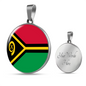 Vanuatu Flag Necklace Circle Pendant Stainless Steel or 18k Gold 18-22"-Express Your Love Gifts