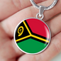 Vanuatu Flag Necklace Circle Pendant Stainless Steel or 18k Gold 18-22"-Express Your Love Gifts