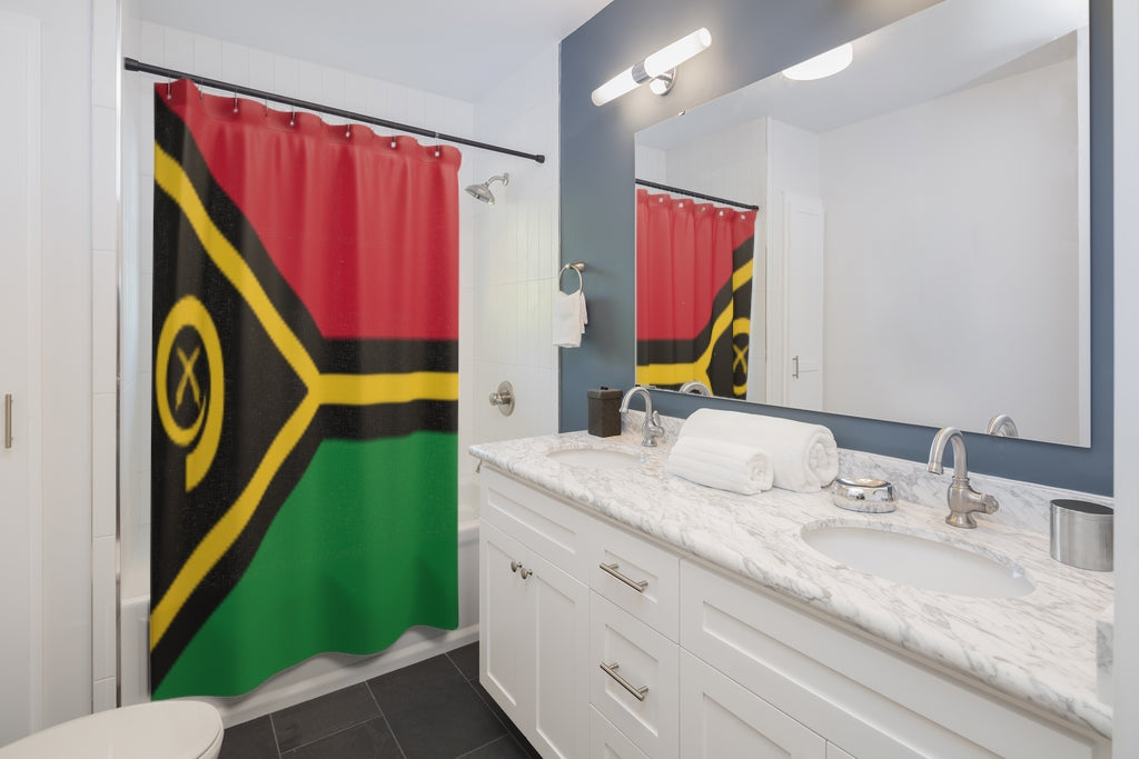 Vanuatu Flag Stylish Design 71" x 74" Elegant Waterproof Shower Curtain for a Spa-like Bathroom Paradise Exceptional Craftsmanship-Express Your Love Gifts