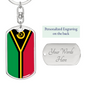 Vanuatu Flag Swivel Keychain Dog Tag Stainless Steel or 18k Gold-Express Your Love Gifts