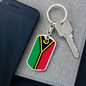 Vanuatu Flag Swivel Keychain Dog Tag Stainless Steel or 18k Gold-Express Your Love Gifts