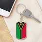 Vanuatu Flag Swivel Keychain Dog Tag Stainless Steel or 18k Gold-Express Your Love Gifts
