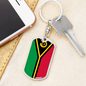 Vanuatu Flag Swivel Keychain Dog Tag Stainless Steel or 18k Gold-Express Your Love Gifts