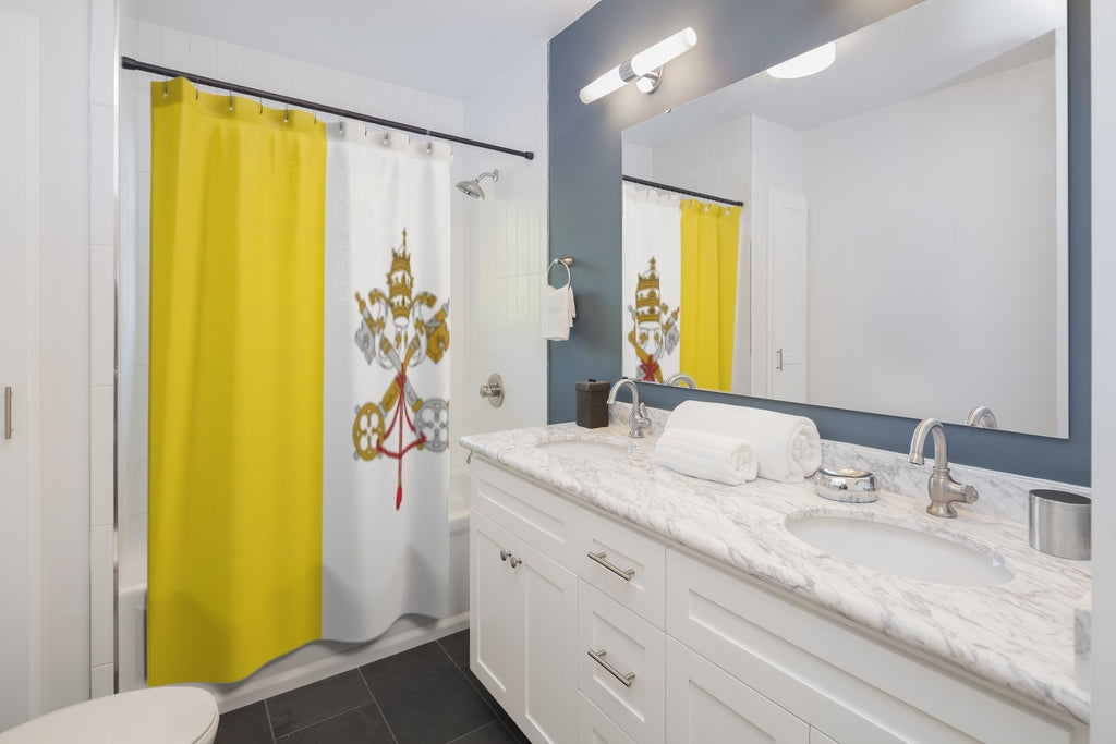 Vatican City Flag Stylish Design 71" x 74" Elegant Waterproof Shower Curtain for a Spa-like Bathroom Paradise Exceptional Craftsmanship-Express Your Love Gifts