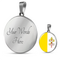 Vatican Flag Necklace Circle Pendant Stainless Steel or 18k Gold 18-22"-Express Your Love Gifts