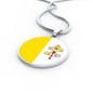 Vatican Flag Necklace Circle Pendant Stainless Steel or 18k Gold 18-22"-Express Your Love Gifts