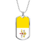Vatican Flag Necklace Stainless Steel or 18k Gold Dog Tag 24" Chain-Express Your Love Gifts