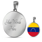 Venezuela Flag Necklace Circle Pendant Stainless Steel or 18k Gold 18-22"-Express Your Love Gifts