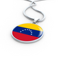 Venezuela Flag Necklace Circle Pendant Stainless Steel or 18k Gold 18-22"-Express Your Love Gifts