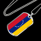 Venezuela Flag Necklace Stainless Steel or 18k Gold Dog Tag 24" Chain-Express Your Love Gifts