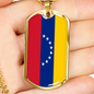 Venezuela Flag Necklace Stainless Steel or 18k Gold Dog Tag 24" Chain-Express Your Love Gifts