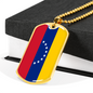 Venezuela Flag Necklace Stainless Steel or 18k Gold Dog Tag 24" Chain-Express Your Love Gifts
