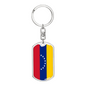 Venezuela Flag Swivel Keychain Dog Tag Stainless Steel or 18k Gold-Express Your Love Gifts