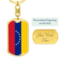 Venezuela Flag Swivel Keychain Dog Tag Stainless Steel or 18k Gold-Express Your Love Gifts