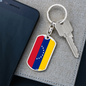 Venezuela Flag Swivel Keychain Dog Tag Stainless Steel or 18k Gold-Express Your Love Gifts