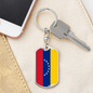 Venezuela Flag Swivel Keychain Dog Tag Stainless Steel or 18k Gold-Express Your Love Gifts