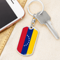 Venezuela Flag Swivel Keychain Dog Tag Stainless Steel or 18k Gold-Express Your Love Gifts