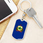 Vermont State Flag Keychain Dog Tag Stainless Steel or 18k Gold-Express Your Love Gifts