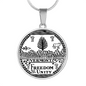 Vermont State Seal Necklace Circle Pendant Stainless Steel or 18k Gold 18-22"-Express Your Love Gifts