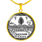 Vermont State Seal Necklace Circle Pendant Stainless Steel or 18k Gold 18-22"-Express Your Love Gifts