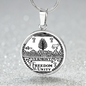 Vermont State Seal Necklace Circle Pendant Stainless Steel or 18k Gold 18-22"-Express Your Love Gifts