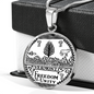 Vermont State Seal Necklace Circle Pendant Stainless Steel or 18k Gold 18-22"-Express Your Love Gifts