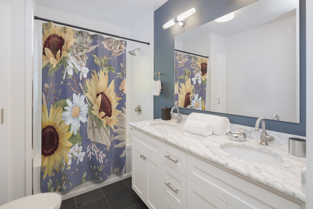 Very Beautiful Sunflowers Stylish Design 71" x 74" Elegant Waterproof Shower Curtain for a Spa-like Bathroom Paradise Exceptional Craftsmanship-Express Your Love Gifts