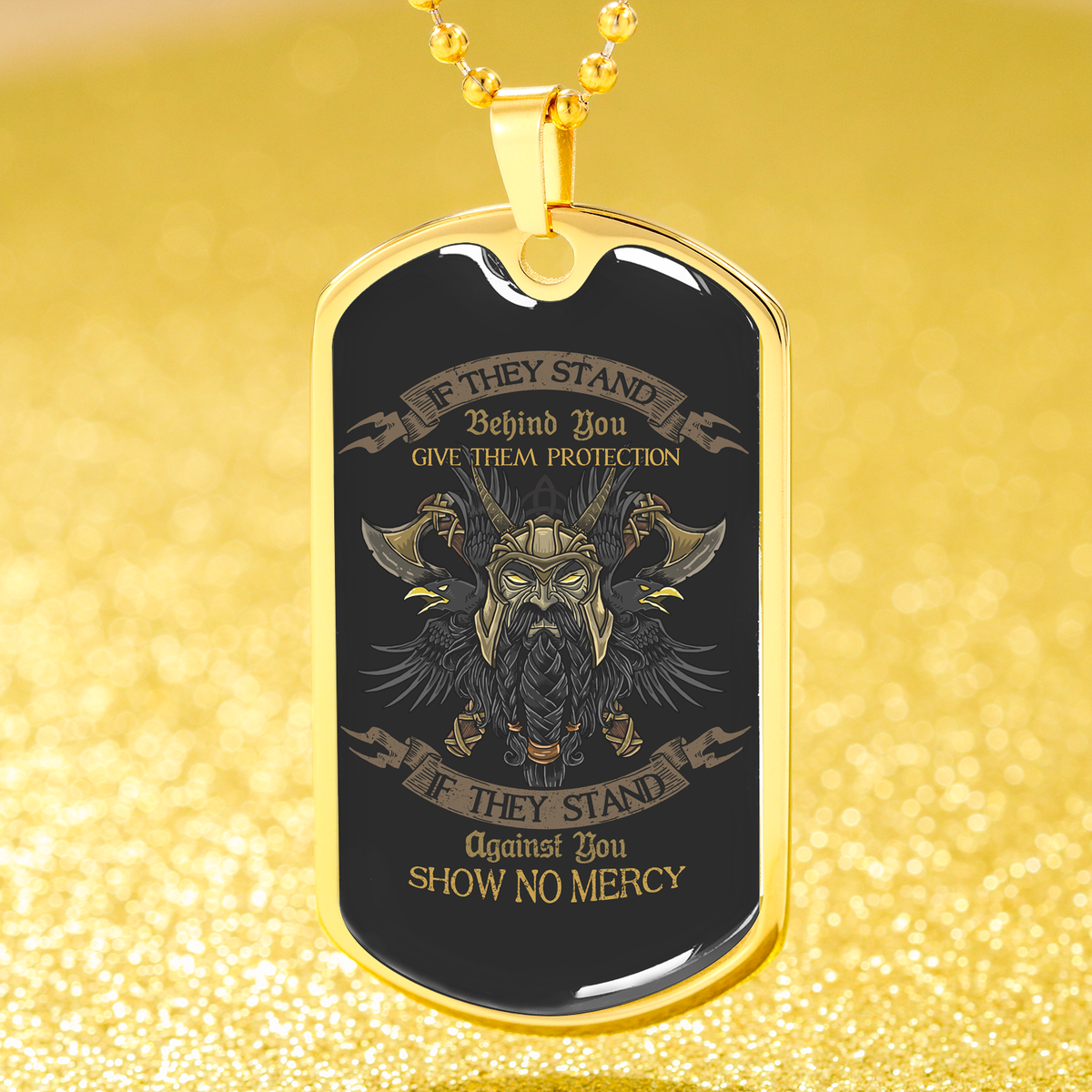 Veteran Warrior Pride No Mercy Necklace Stainless Steel or 18k Gold Dog Tag 24" Chain-Express Your Love Gifts