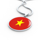 Vietnam Flag Necklace Circle Pendant Stainless Steel or 18k Gold 18-22"-Express Your Love Gifts