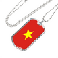 Vietnam Flag Necklace Stainless Steel or 18k Gold Dog Tag 24" Chain-Express Your Love Gifts