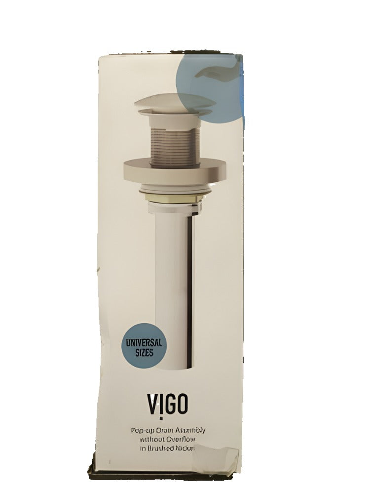 VIGO 2.75" Diameter Vessel Bathroom Sink Pop-Up Drain and Mounting Ring Without Overflow in Brushed Nickel Finish-Express Your Love Gifts