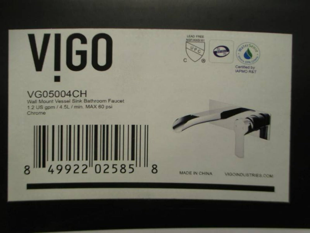 VIGO Cornelius VG05004CH Single Handle Bathroom Faucet Chrome Wall Mount Faucet Open Box-Express Your Love Gifts