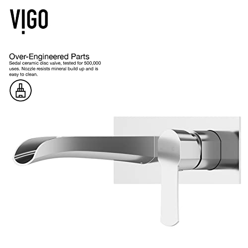 VIGO Cornelius VG05004CH Single Handle Bathroom Faucet Chrome Wall Mount Faucet Open Box-Express Your Love Gifts